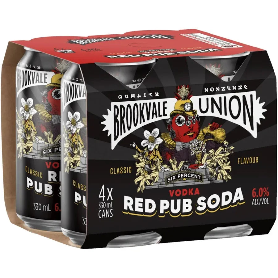 Brookvale Union Vodka Red Pub Soda 6% Cans 330mL