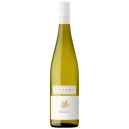 Bottle of Taylors Riesling wine with a white label