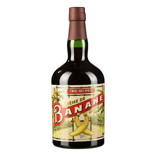 Bottle of Crème de Banane on a white background