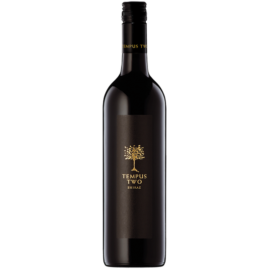Wine bottle labeled 'Tempus Two' on a white background