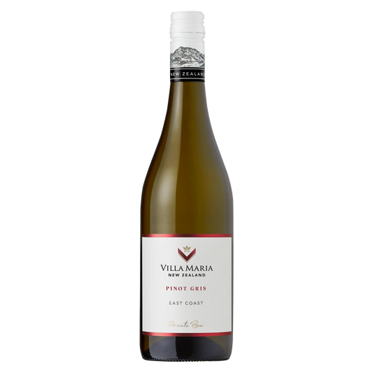 Villa Maria Pinot Gris wine bottle on a white background