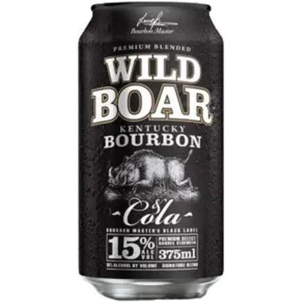 Can of Wild Boar Kentucky Bourbon & Cola on a black background