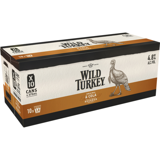 Wild Turkey Bourbon and Cola 10 Pack Cans 375mL
