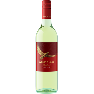 Wolf Blass wine bottle on a white background